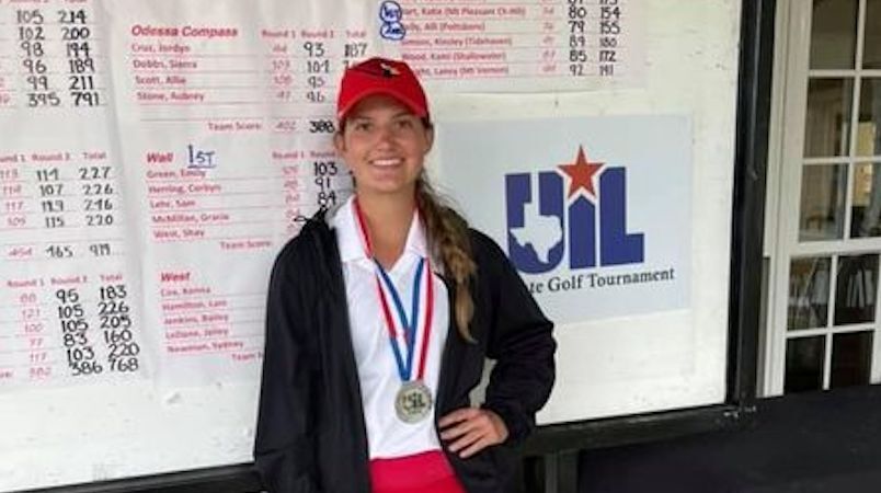 Alli Reily of Pottsboro takes second in 3A State Golf Tournament
