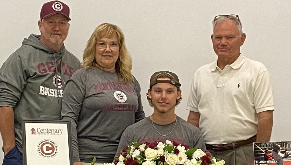 Second baseman, shortstop Blaine Miller of Lewisville levels up to Centenary College