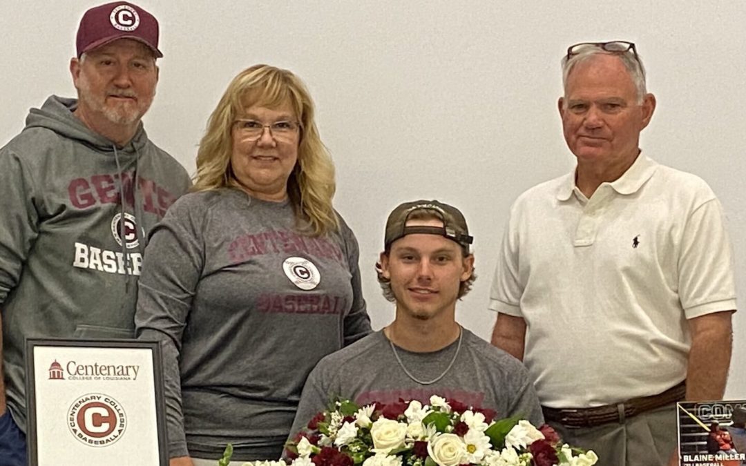 Second baseman, shortstop Blaine Miller of Lewisville levels up to Centenary College