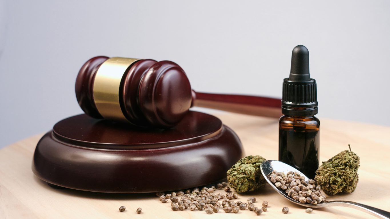 Cannabis and judges gavel