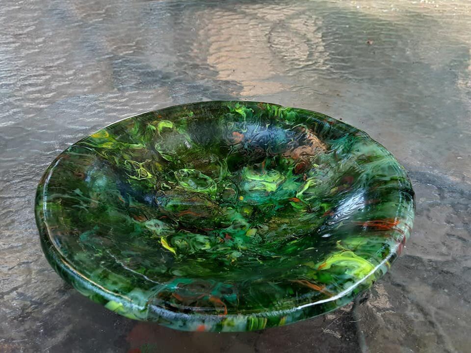 Glass Art Garden Bowl