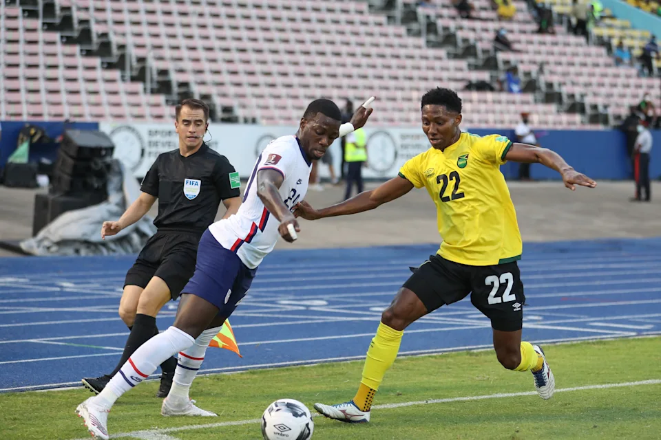 US Men's Soccer Team Tim Weah against Jamaica