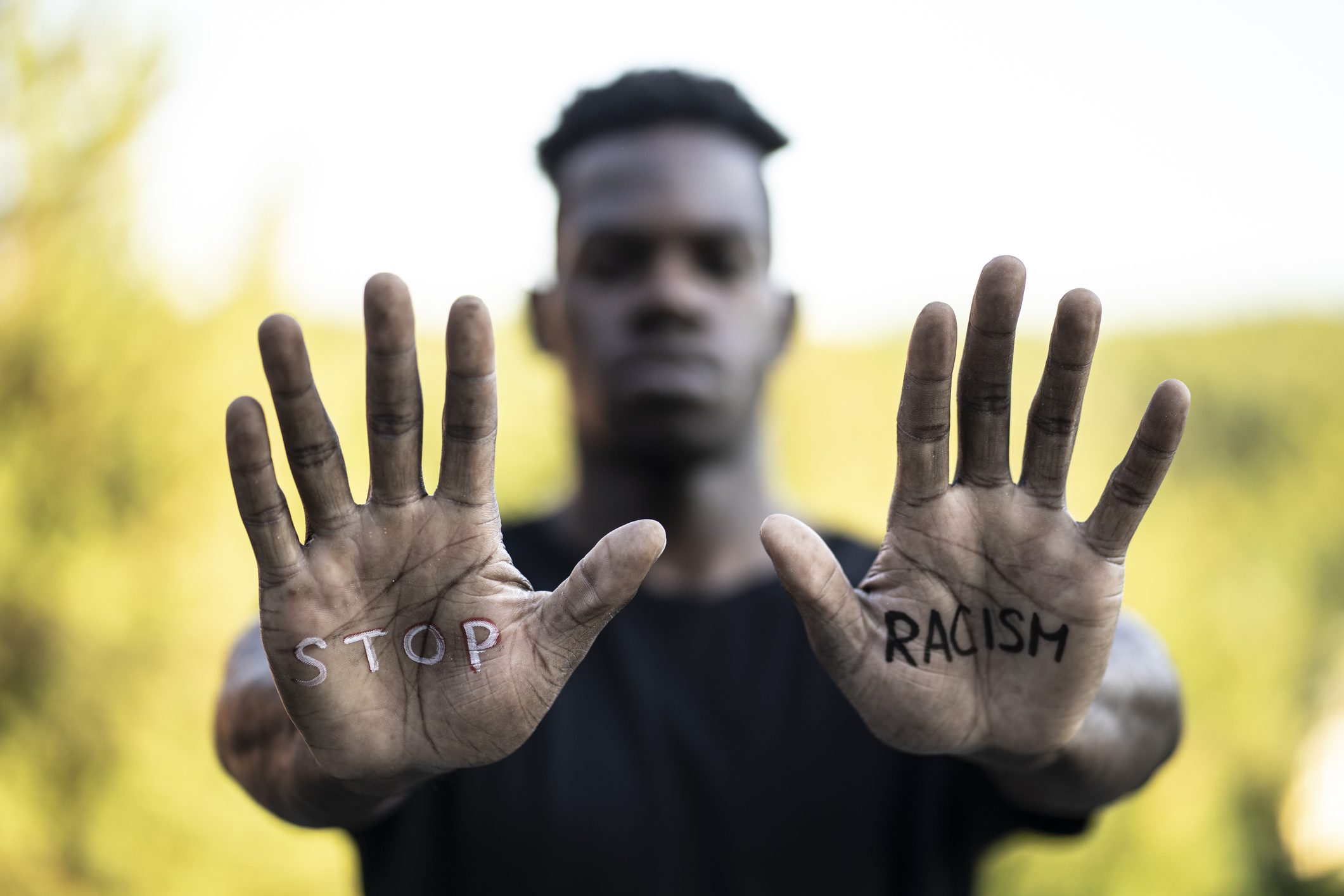 "Stop Racism" message concept