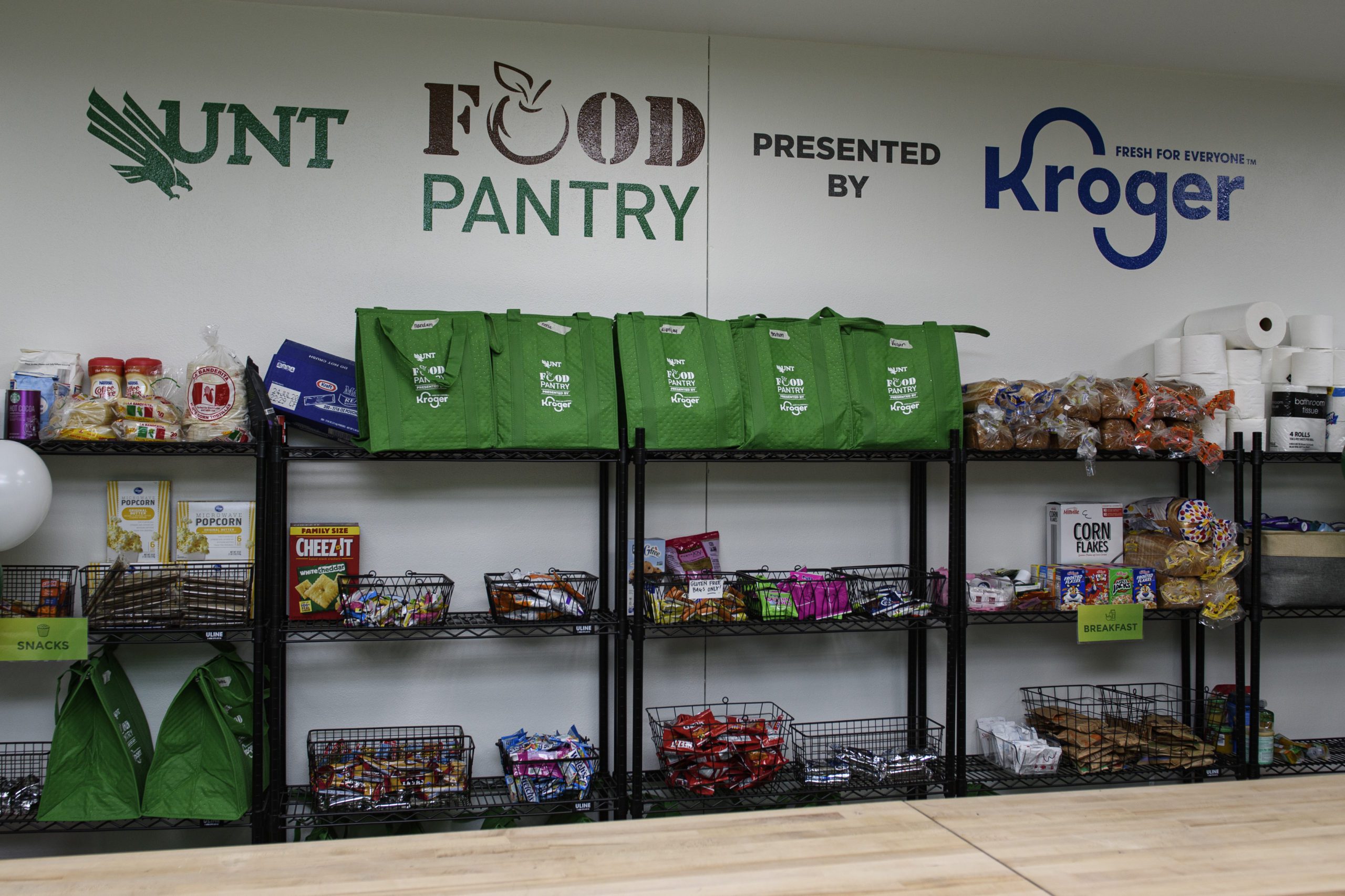 event to announce that Kroger will sponsor the UNT Food Pantry