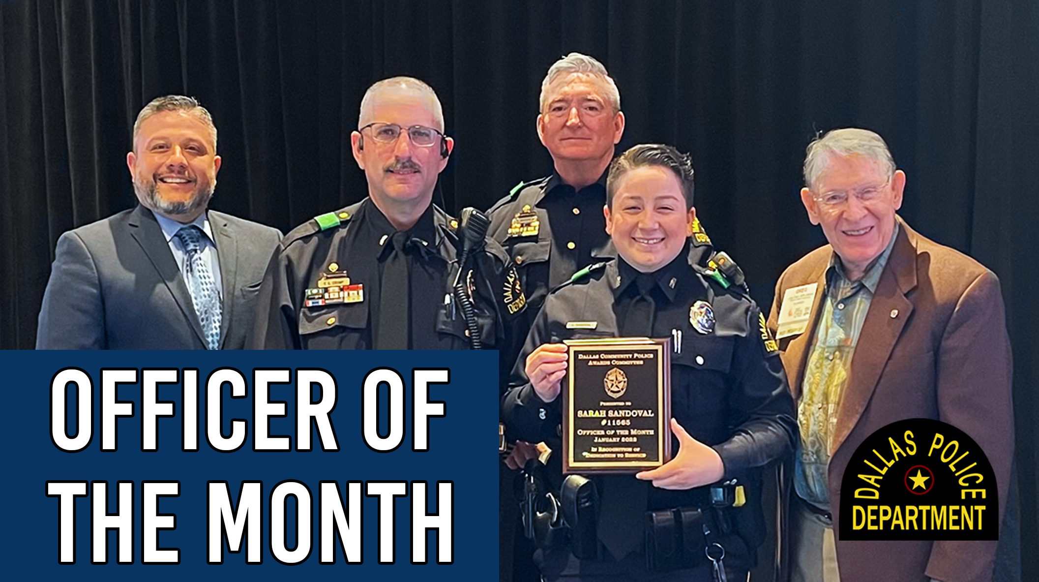 Sarah Sandoval Named the Dallas Police Department Officer of The Month
