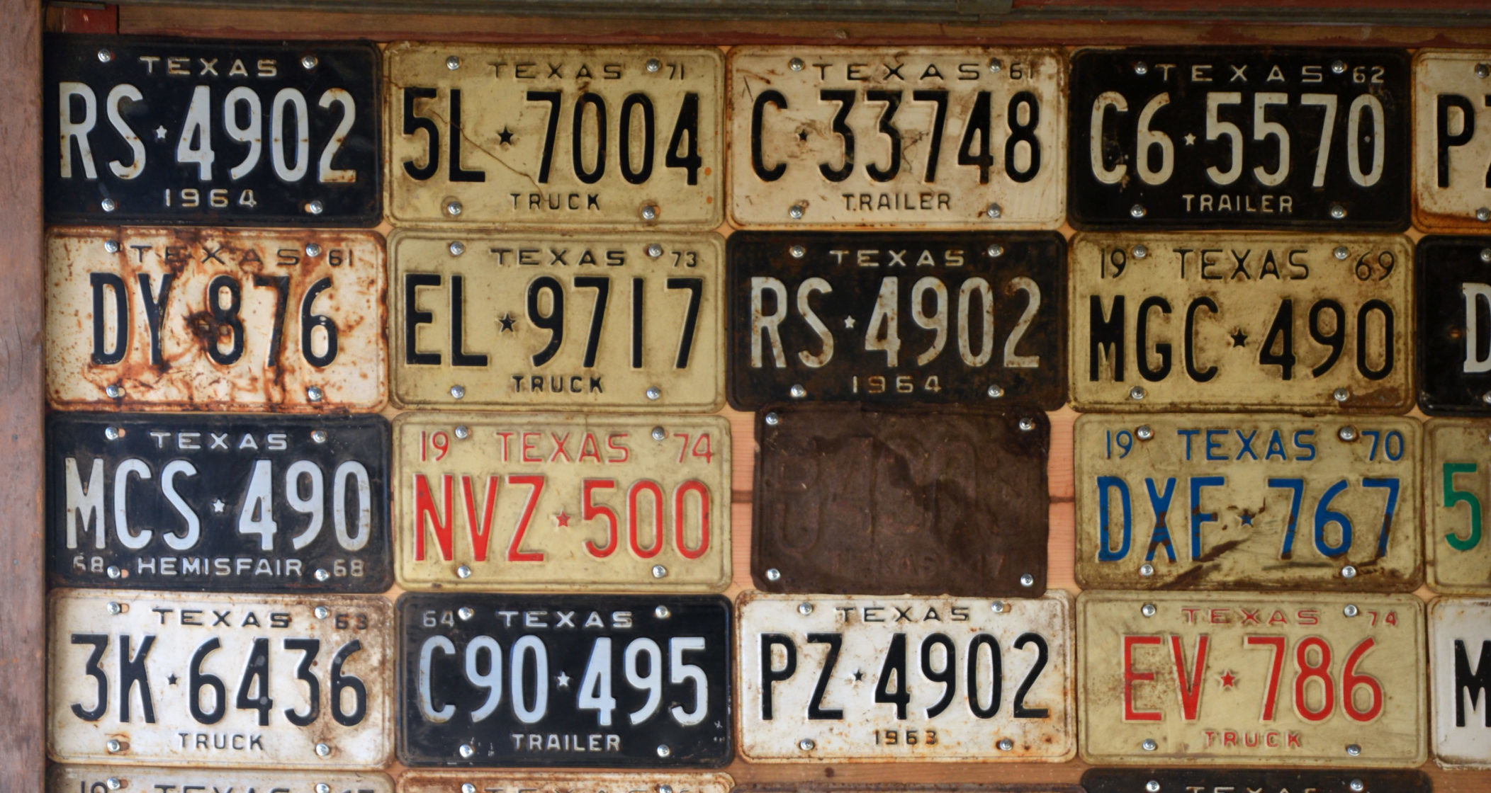 Antique Texas License Plates