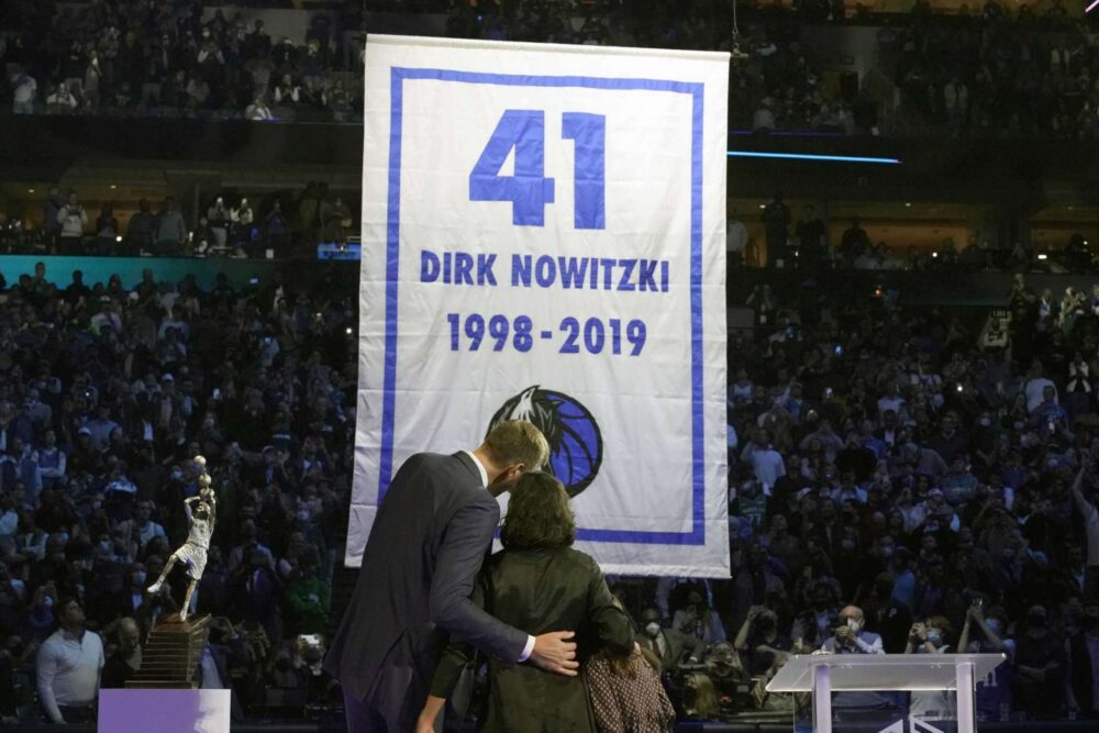 Mavericks Legend Dirk Nowitzki Honored in Jersey Retirement Ceremony