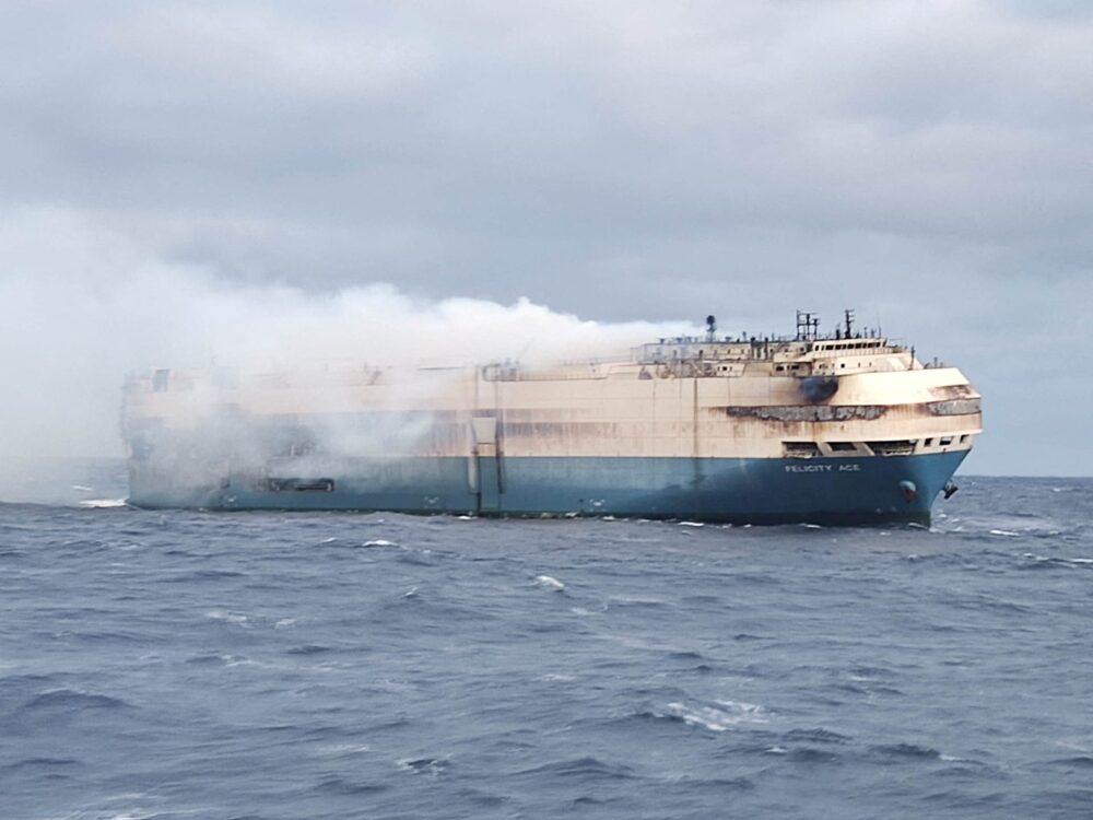 Ship Carrying German Luxury Cars on Fire in Atlantic Ocean for Days