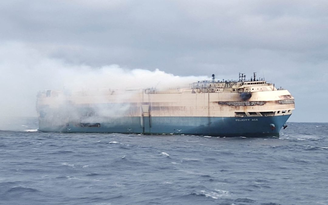 Ship Carrying German Luxury Cars on Fire in Atlantic Ocean for Days