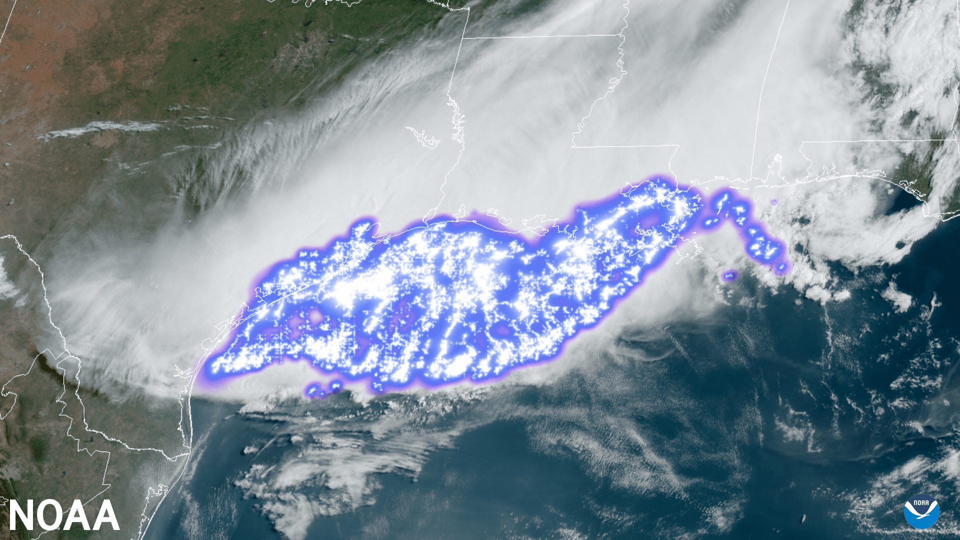 PHOTO-Lightning as seen from the Geostationary Lightning Mapper on NOAA's GOES-16 satellite - 042920 - NOAA