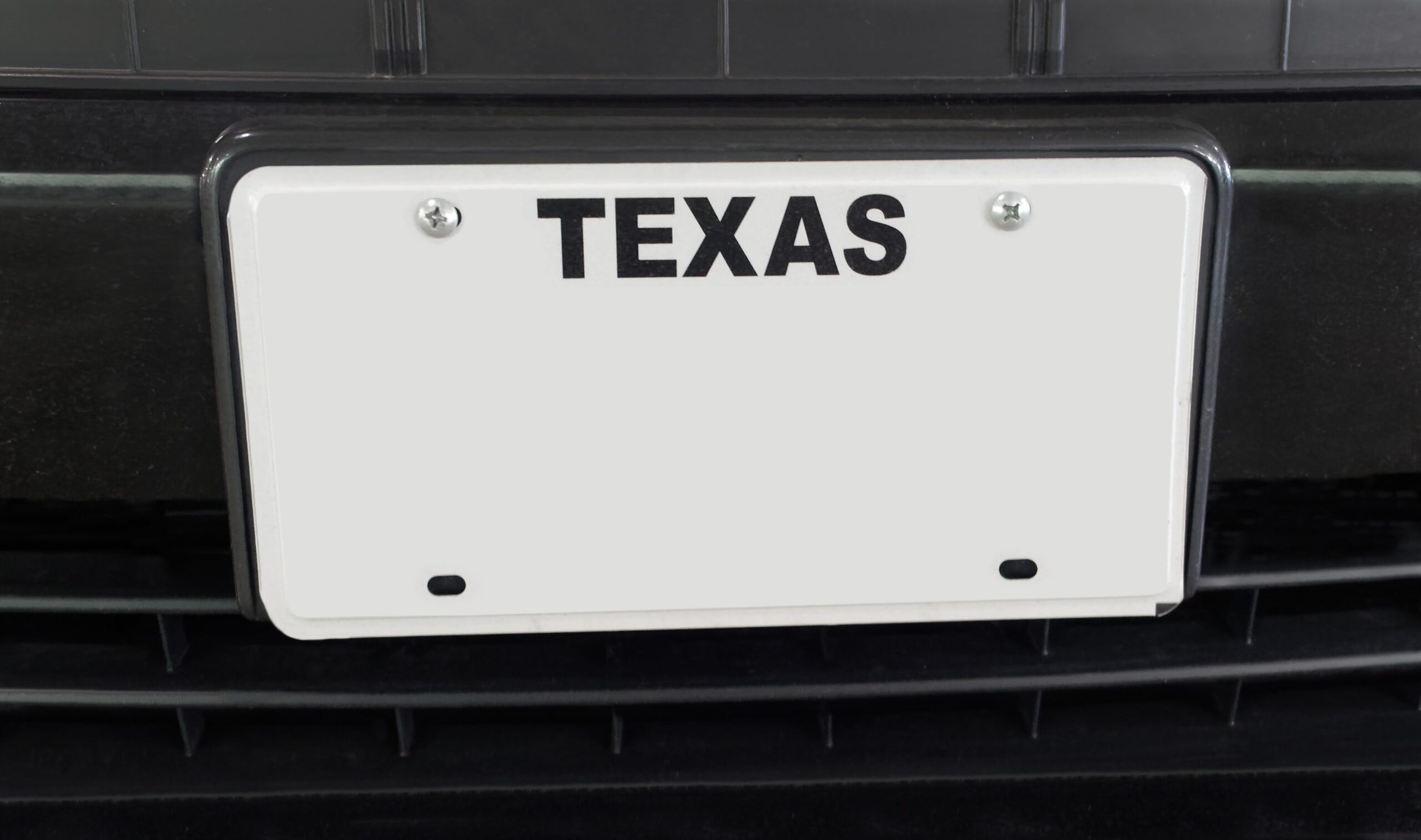 blank Texas license plate