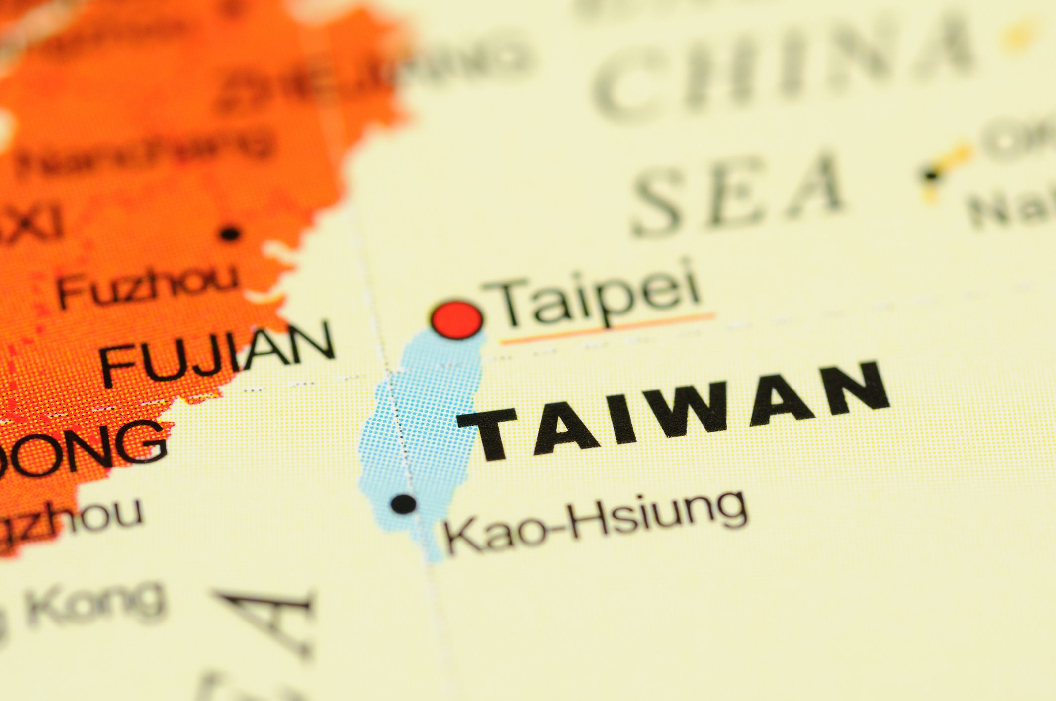 Taiwan on map