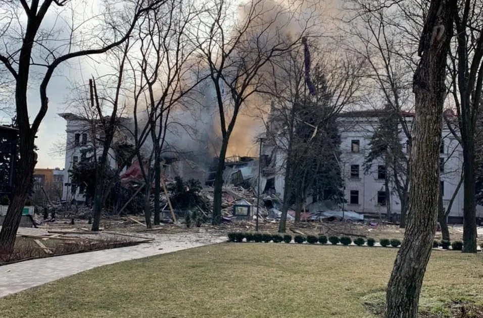 Mariupol Theatre Shelter Bombed in Russian-Ukraine Conflict