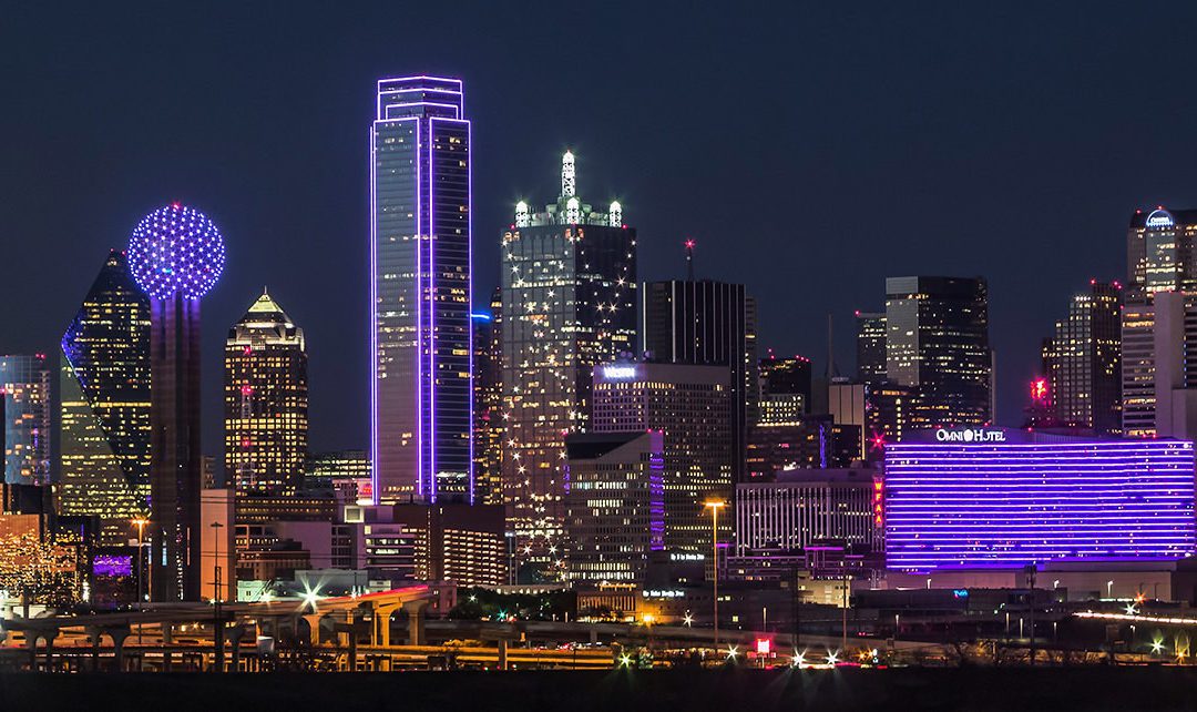 Dallas Skyline Shines Purple for Pancreatic Cancer