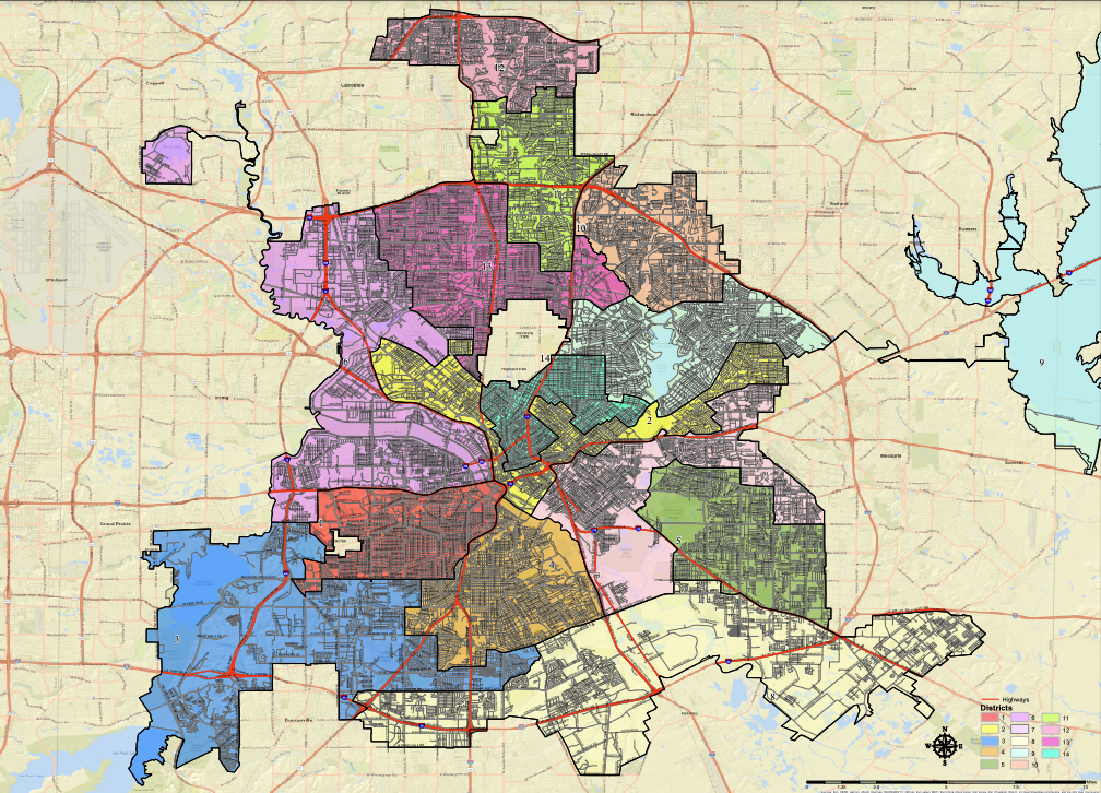 Dallas redistricting map