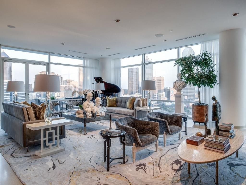 Living Room with a view in the condominium. | Image by Douglas Elliman