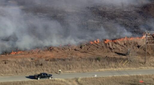 North Texas County Grass Fire Approached School