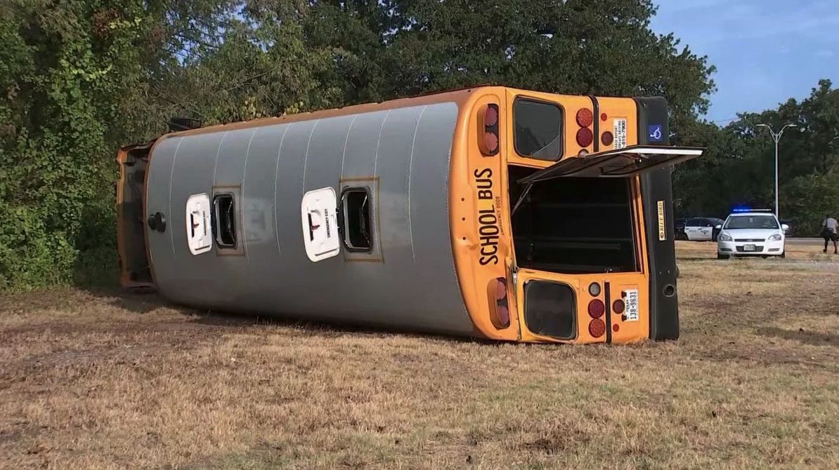 Local School District Bus Overturns 