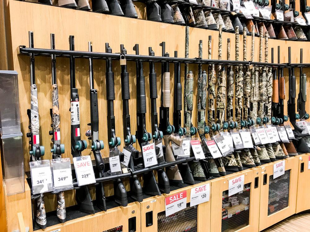display of guns in store