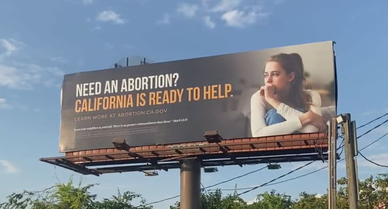 Newsom's Campaign Plants Another Pro-Abortion Billboard in Texas