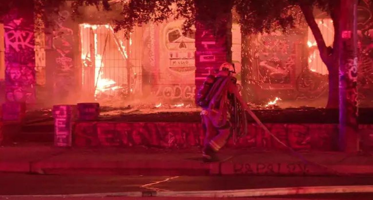 Fire Destroys Building Near Dallas 'Graffiti Park'