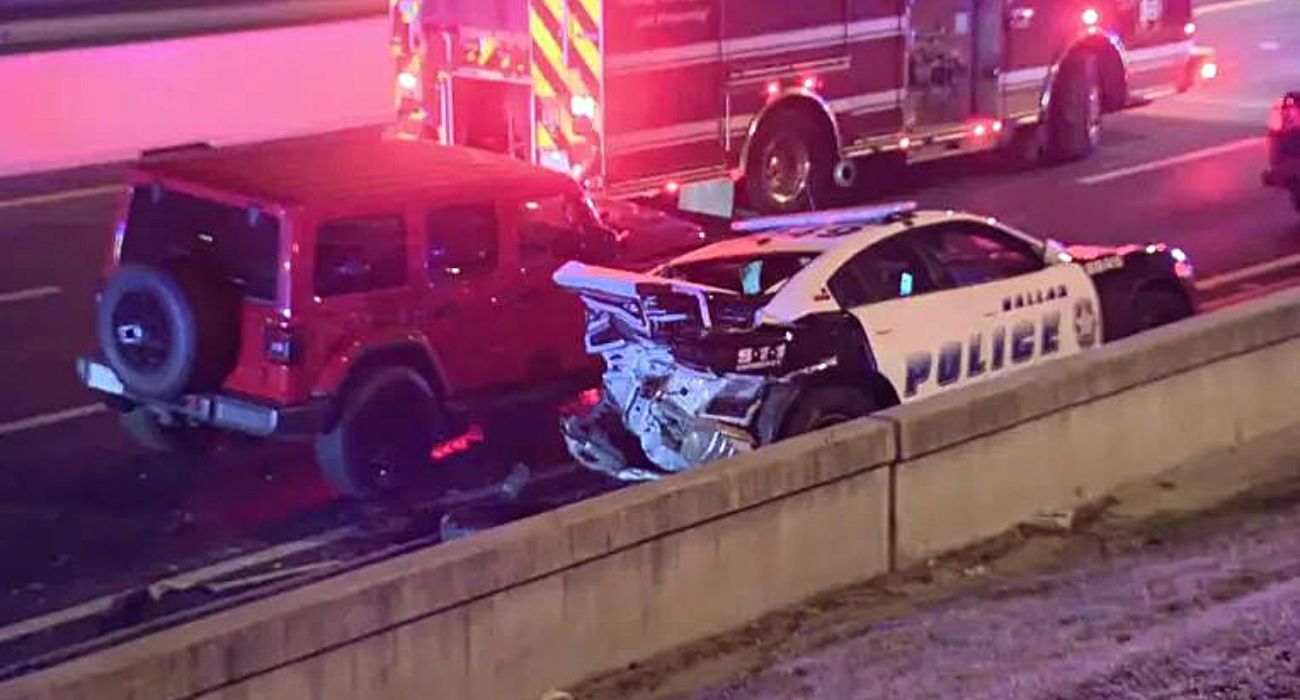 Dallas Officers Assisting Driver Struck by Passing Vehicle