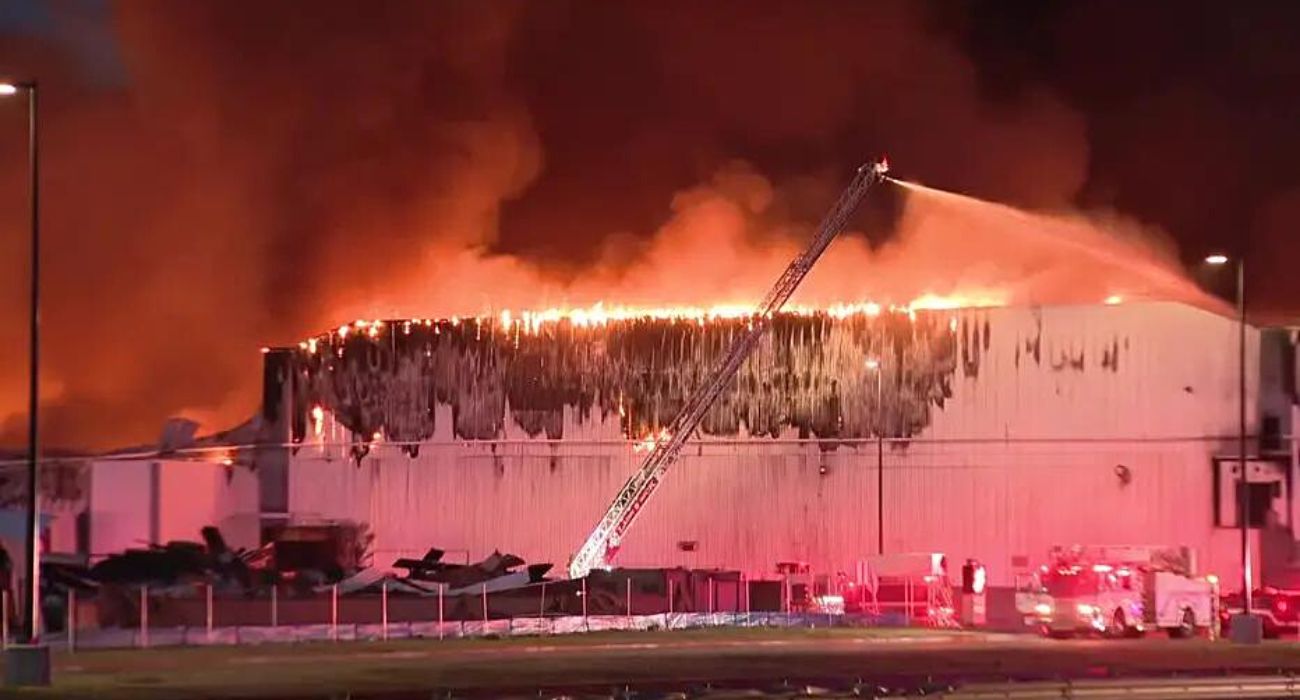 Warehouse Catches Fire