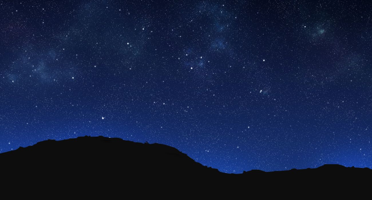 silhouette of ground on night sky