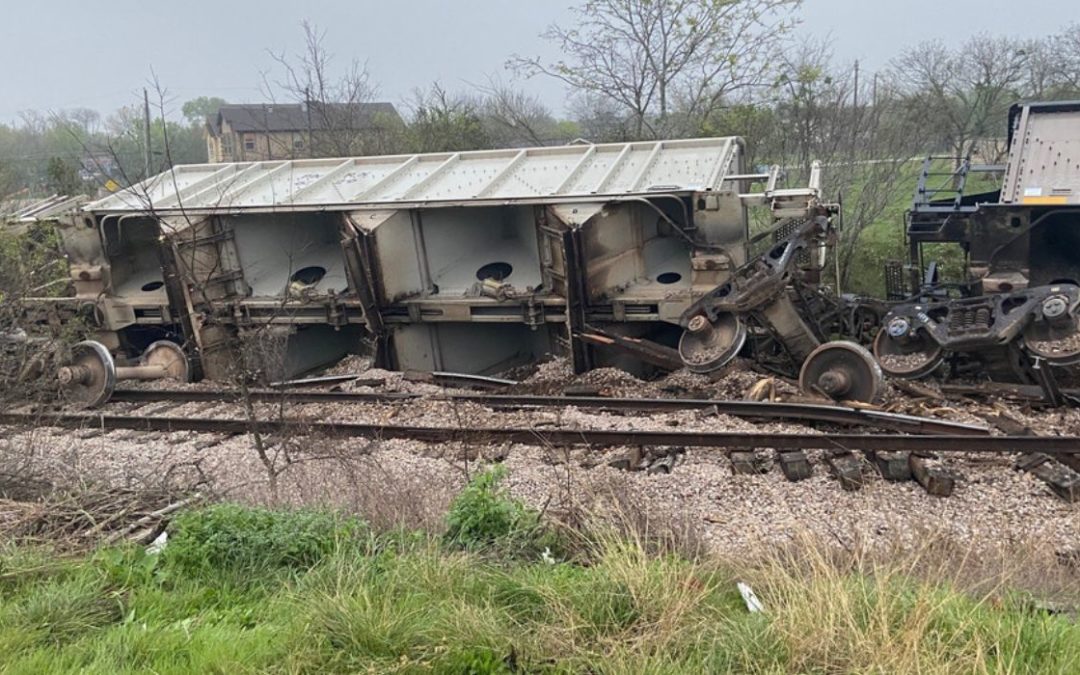 Derailed Train Results in Gravel Spill