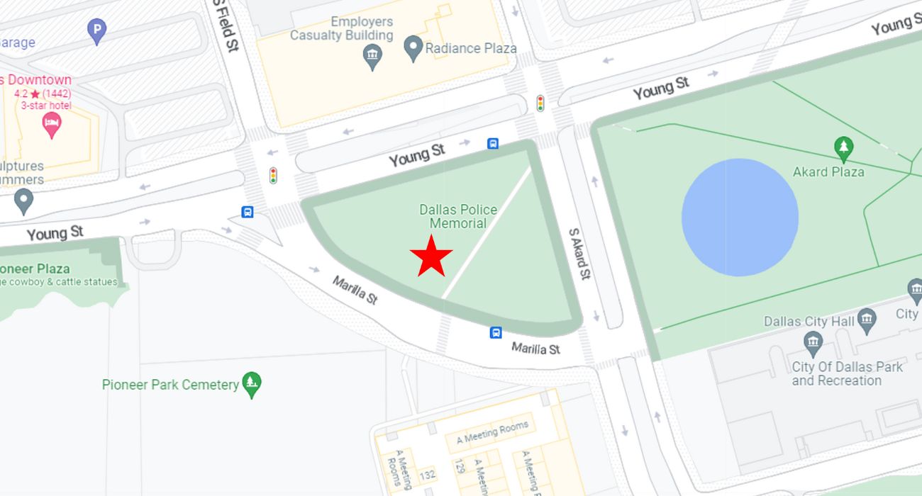 Red star marks the reported location of the incident