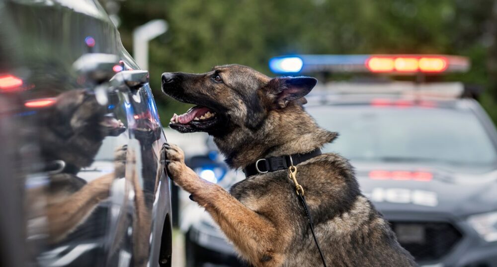 K-9 Officer Sniffs Out Drugs at Traffic Stop