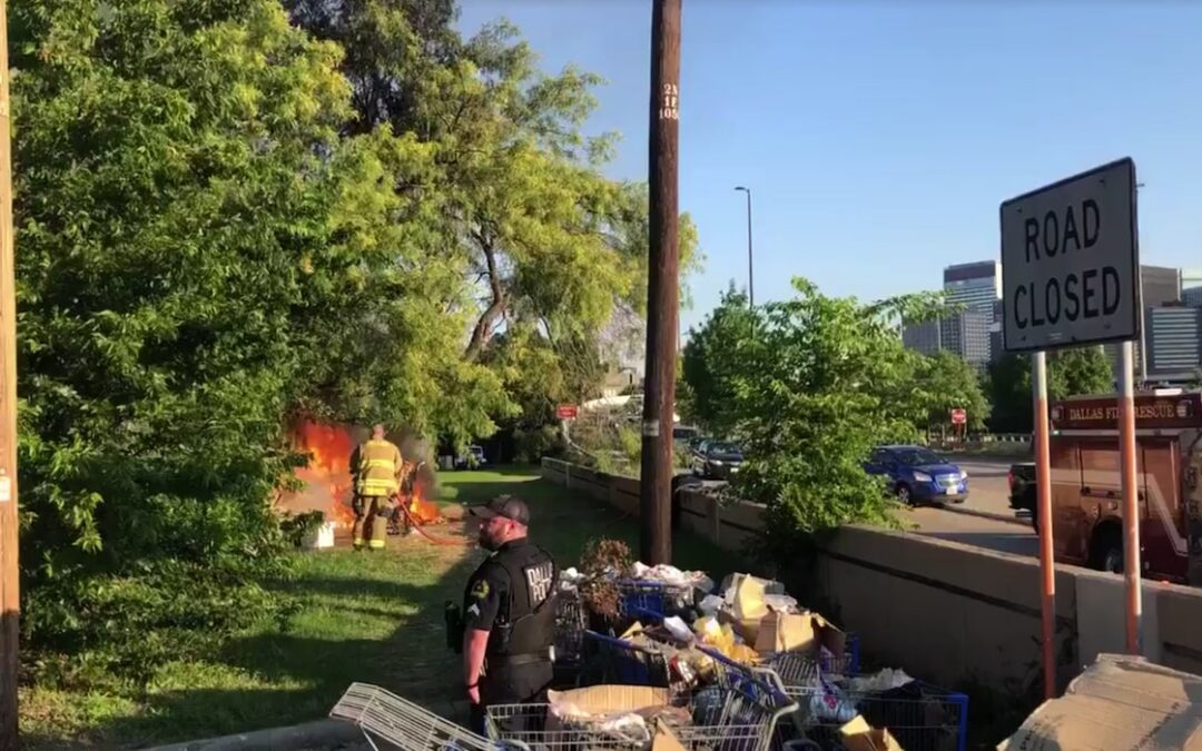 VIDEO: Dallas Vagrant Encampment Goes Up in Flames