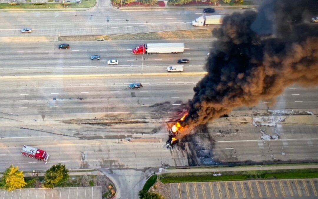 Crash and Fire Closes U.S. 75 for Hours