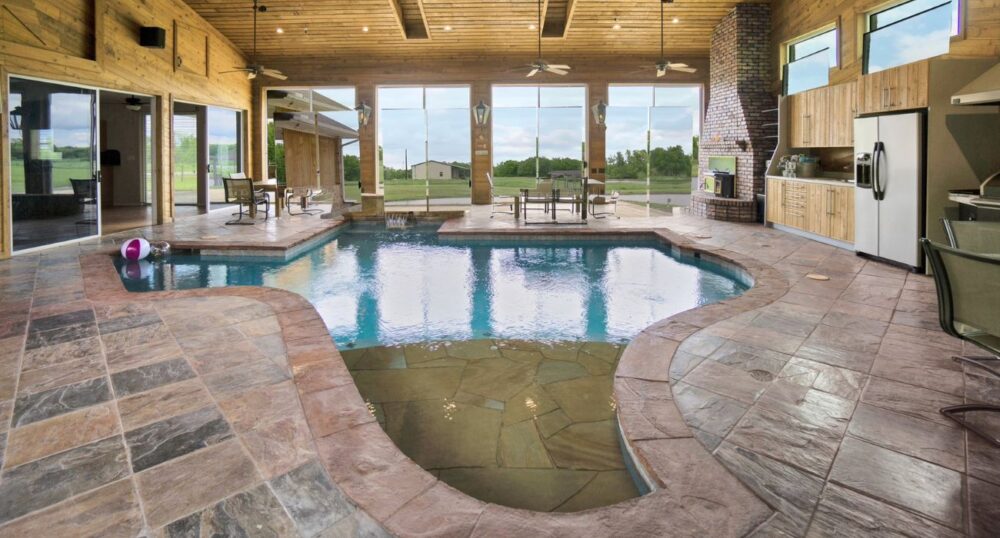 Mansion With Texas-Shaped Indoor Pool for Sale