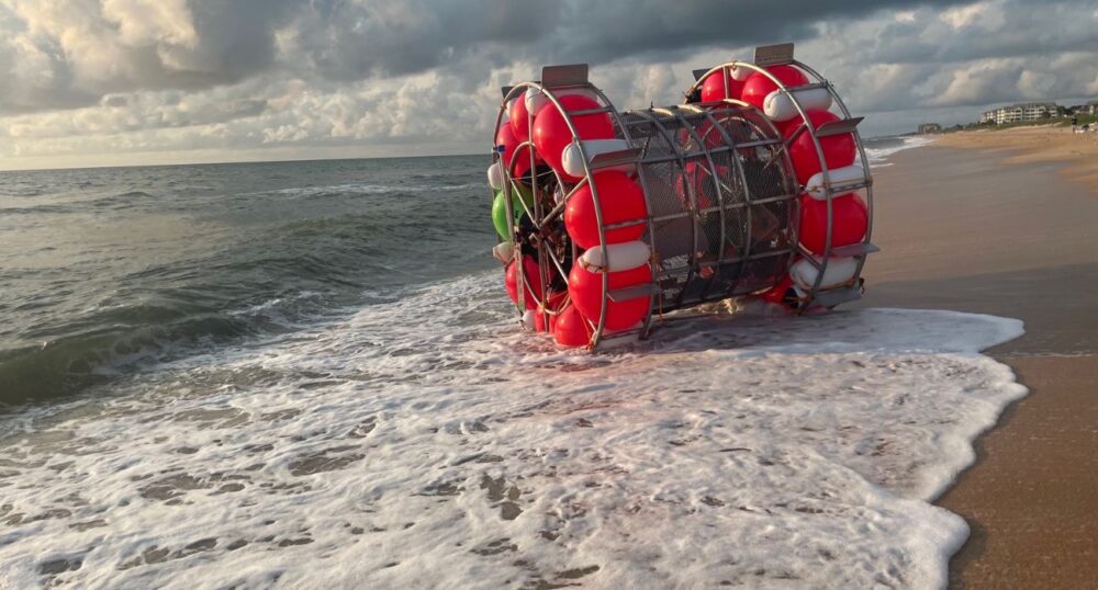 Man in Giant Hamster Wheel Arrested in Ocean