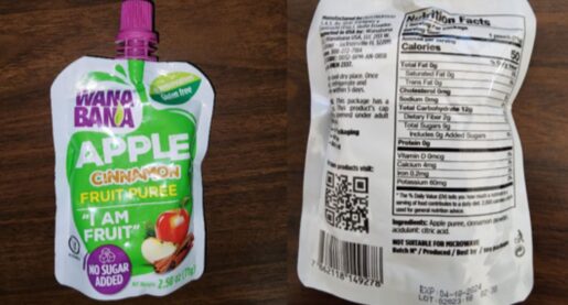 Fruit Pouches Recalled for Lead Contamination