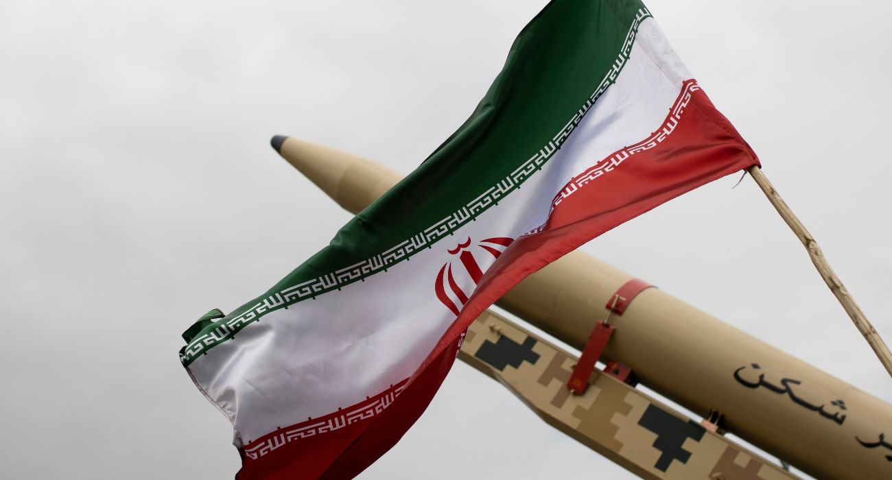 Iran flag with rocket