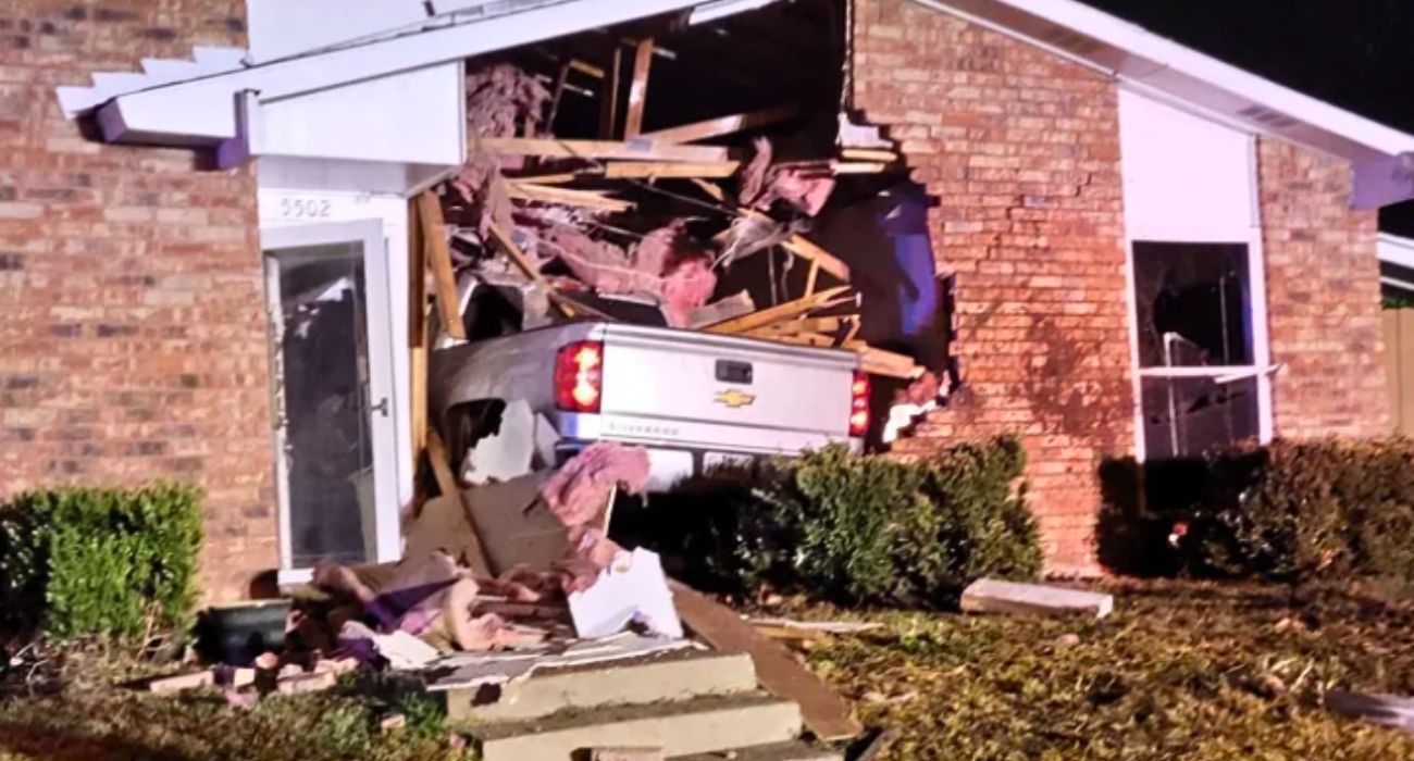 A truck plowed through a rental home