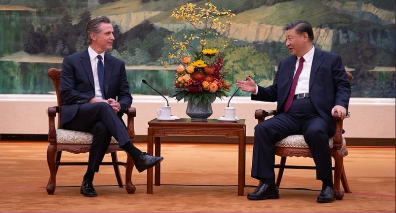 California Gov. Gavin Newsom with China President Xi Jinping