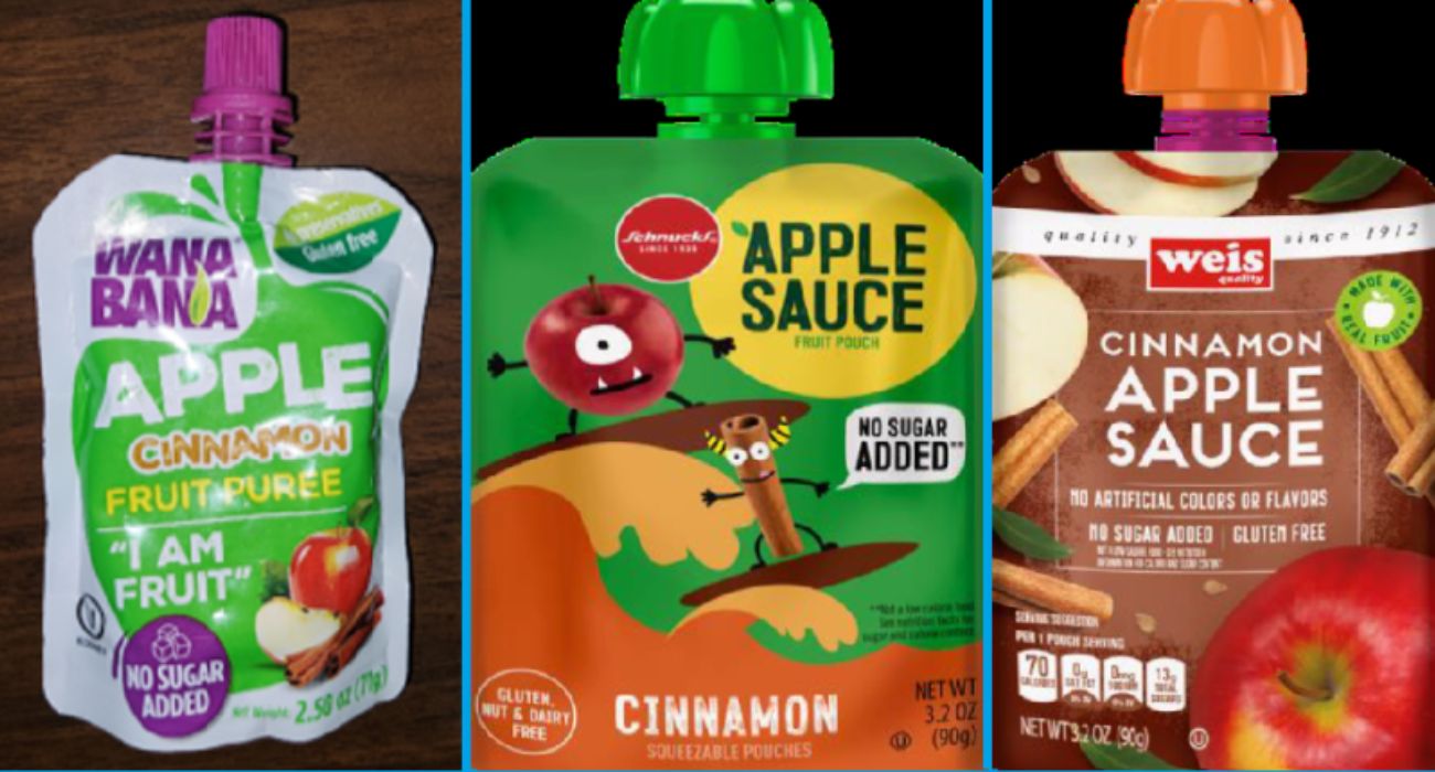 Recalled pouches of applesauce products