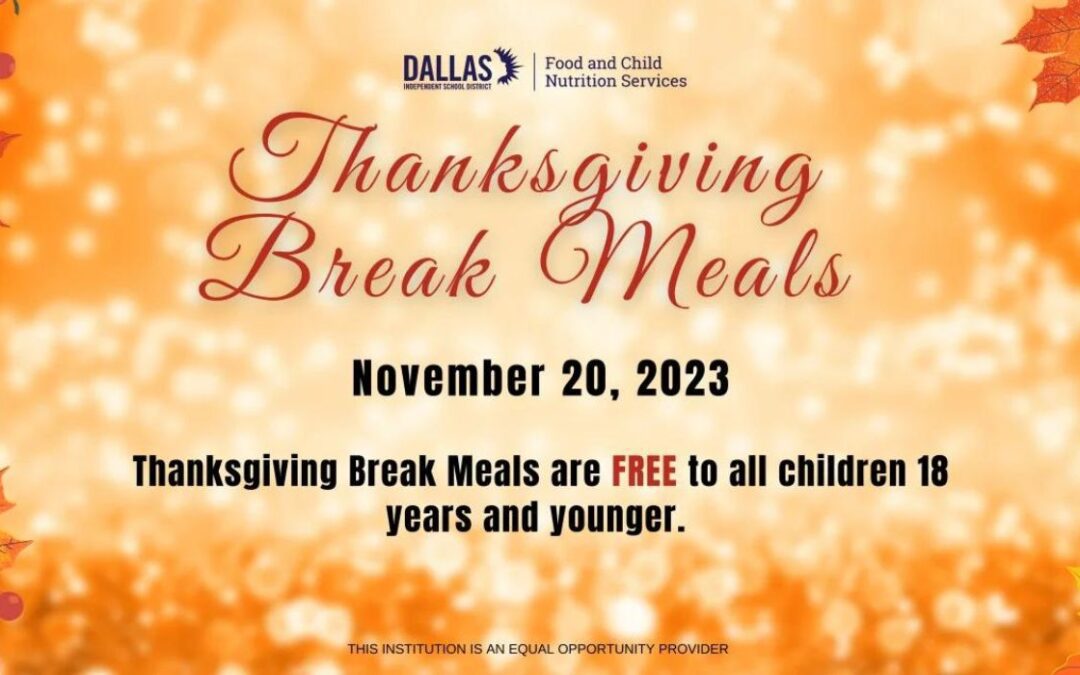 DISD repartirá comidas durante las vacaciones de Acción de Gracias