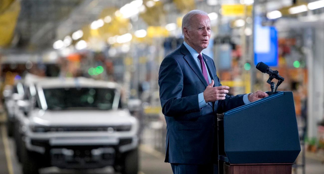 President Biden at the General Motors Factory ZERO electric vehicle assembly plant