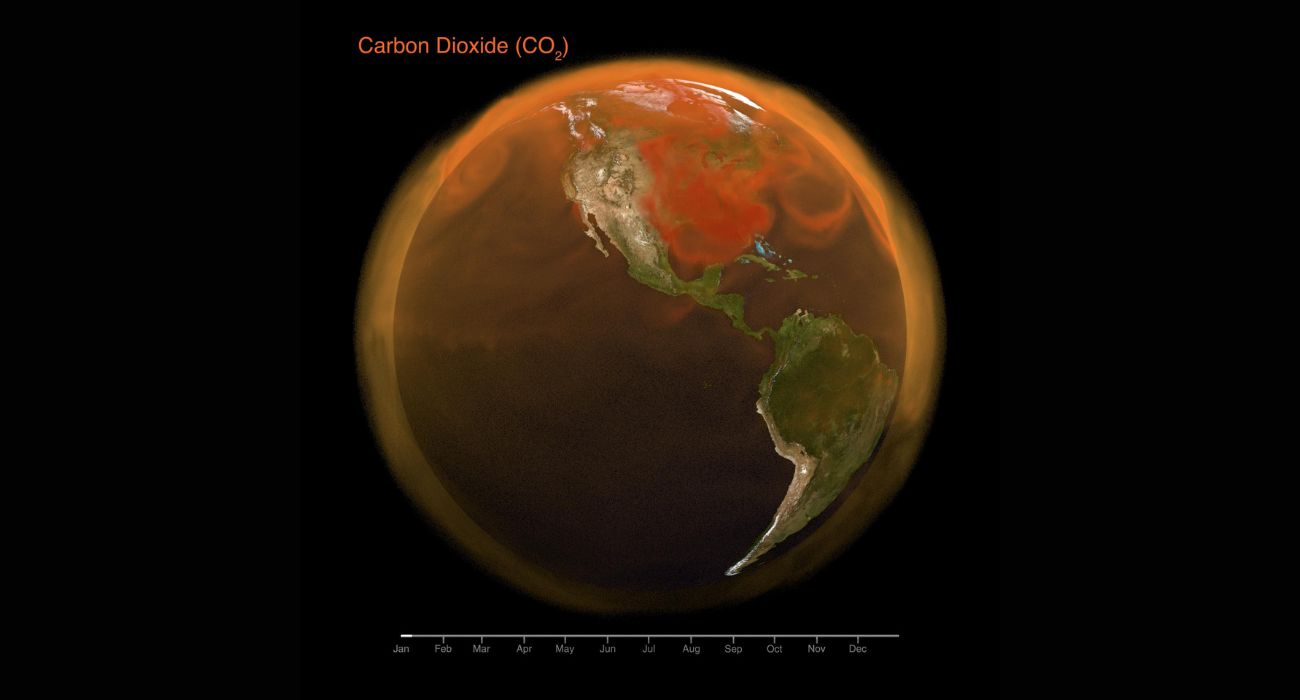 Visualization of carbon dioxide in the Earth’s atmosphere in 2021