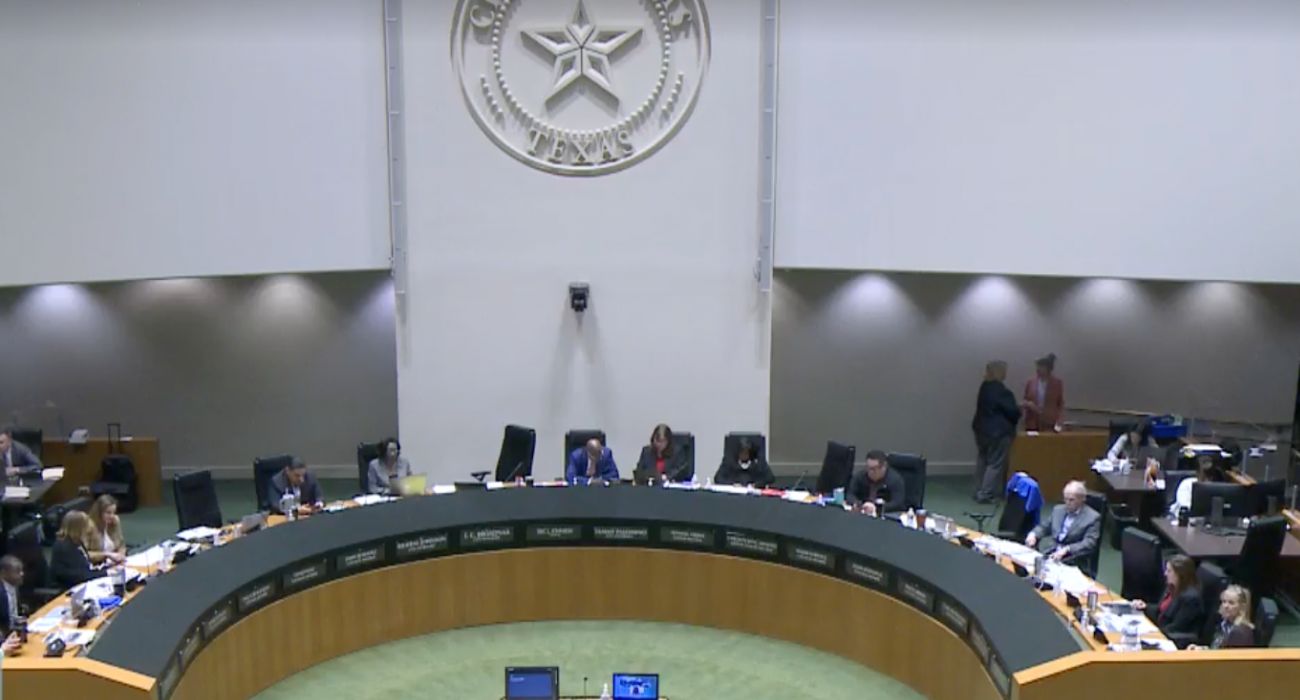 Screengrab of Dallas City Council Meeting on December 6, 2023.