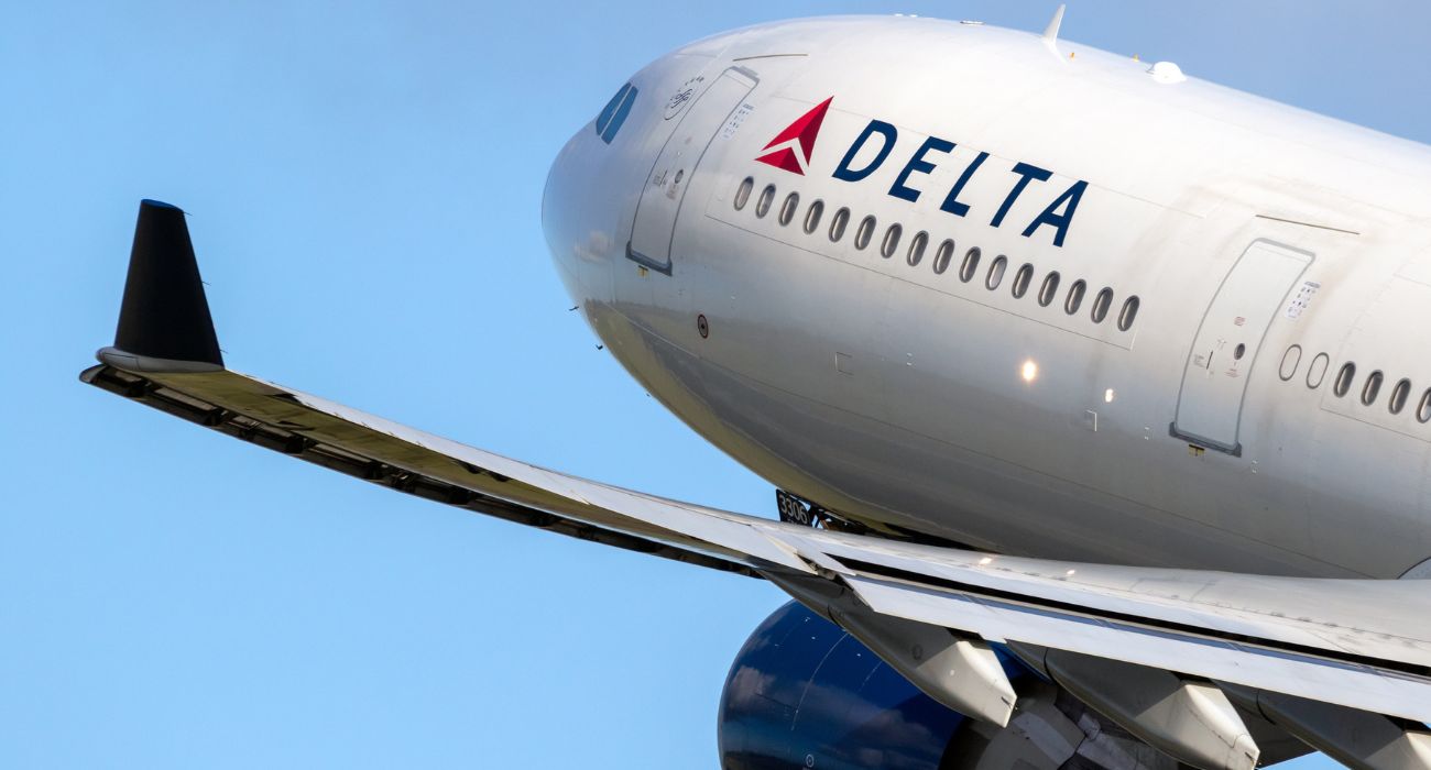 Delta airplane taking off
