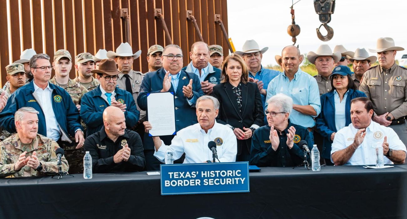 Governor Abbott signed several bills at the border on Monday.