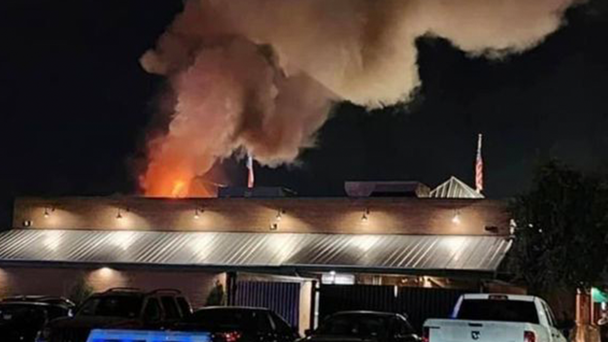 Fire at Texas Roadhouse in Garland, Texas.