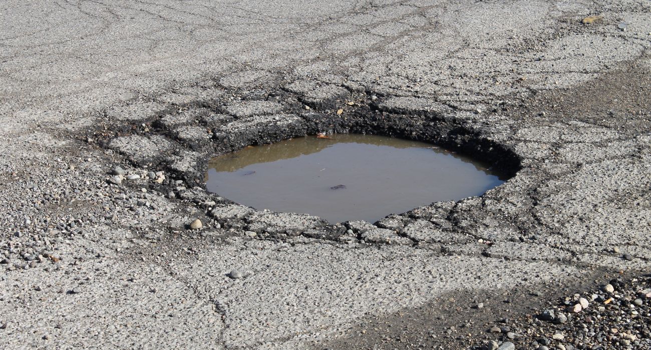 Pot hole with water