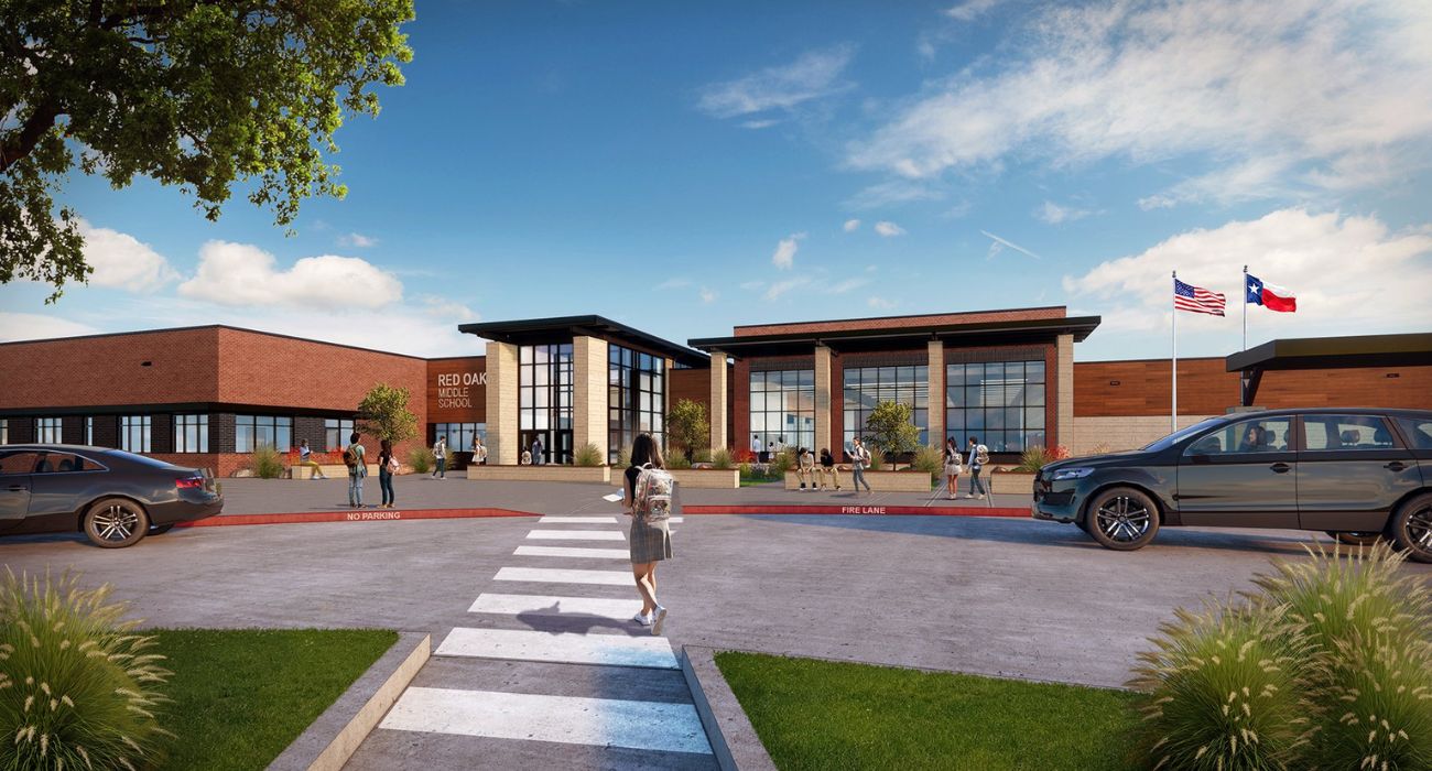 Rendering of second middle school for Red Oak ISD