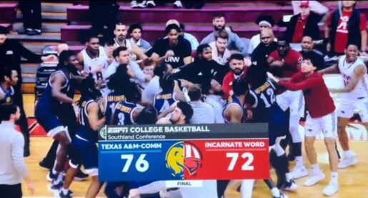 VIDEO: College Basketball Game Ends in Brawl